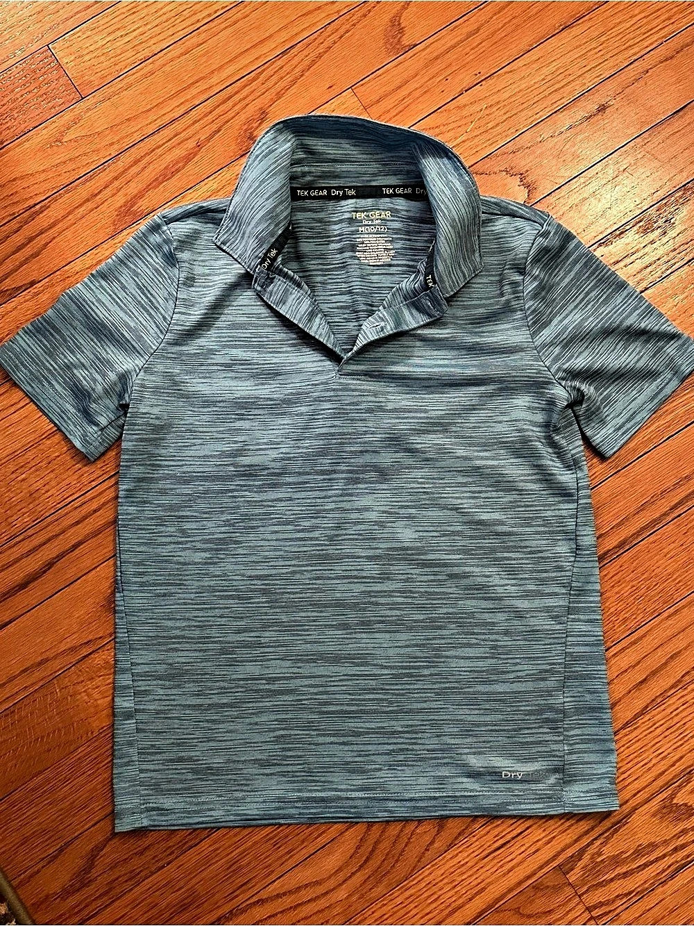 Boys TEK Gear Abstract Polo in Gray Size Large Like New